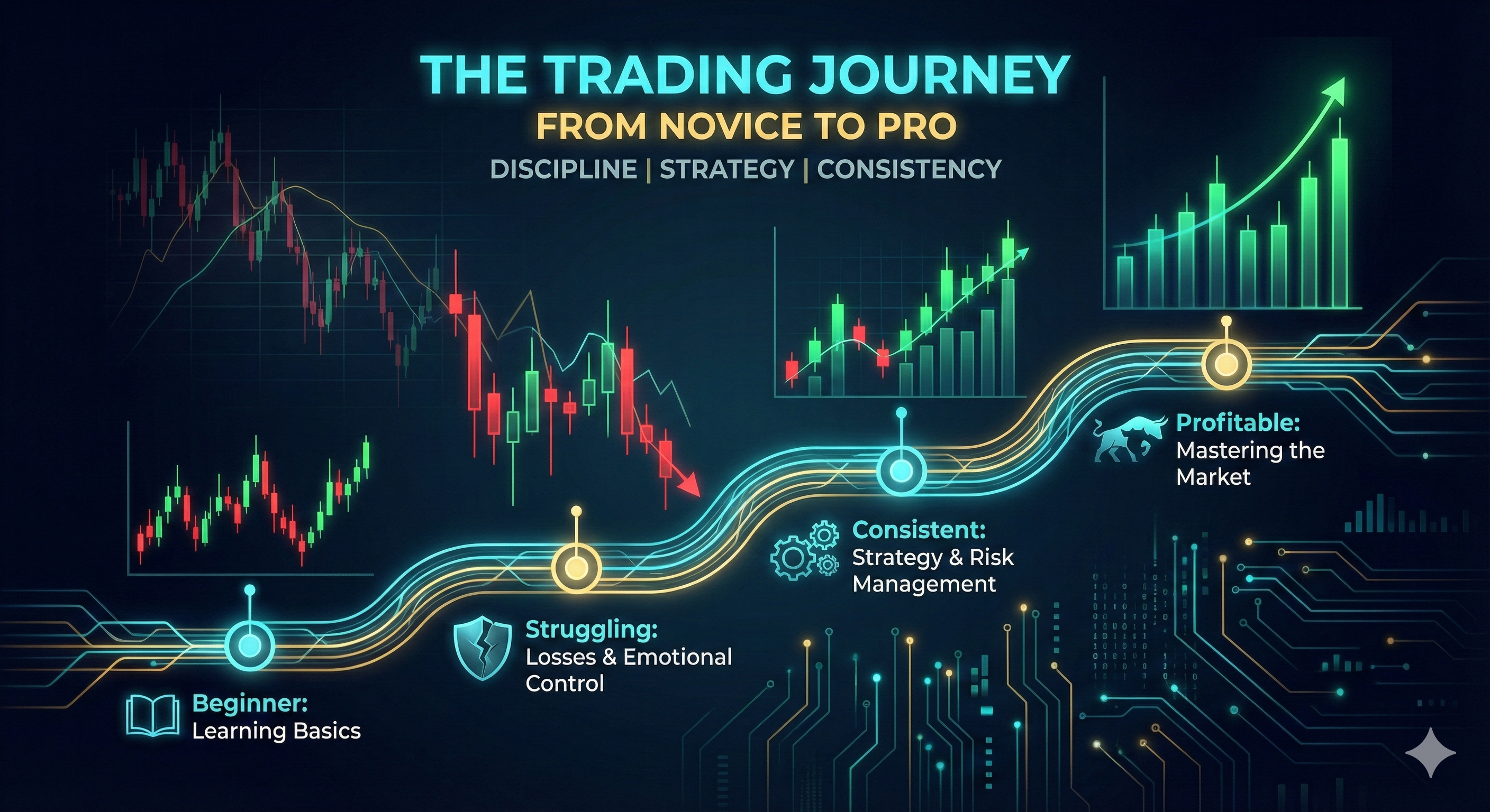 Trading journey timeline visualization